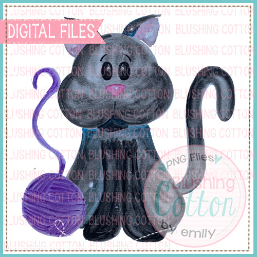 CURIOUS KITTY CAT WITH YARN WATERMELON DESIGN BCEH