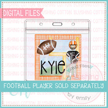 Load image into Gallery viewer, FOOTBALL GOAL IN ORANGE GINGHAM FRAME BCEH