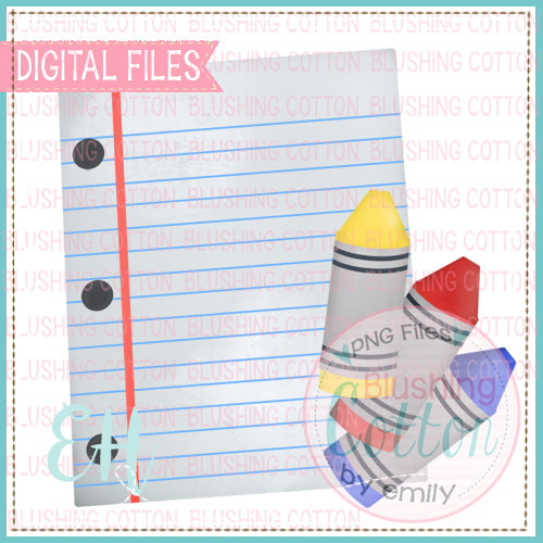 PRIMARY CRAYON AND PAPER WATERCOLOR DESIGN BCEH