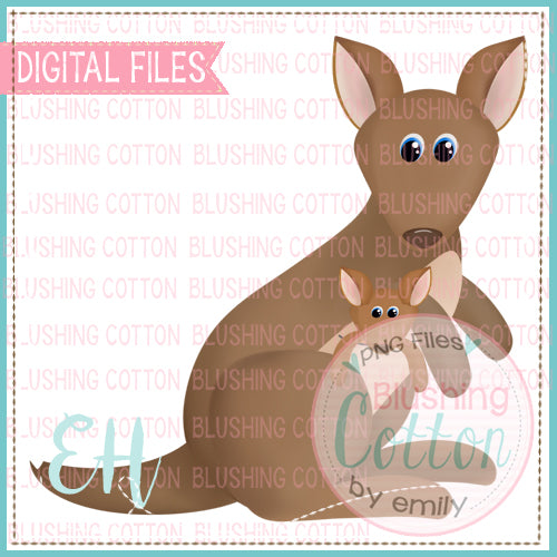 KANGAROO AND BABY WATERCOLOR DESIGNS BCEH