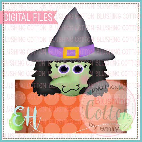HALLOWEEN SIGN HAPPY WITCH WATERCOLOR DESIGNS BCEH