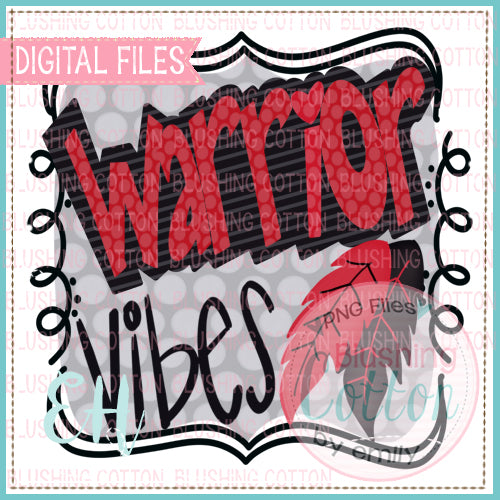 VIBES WARRIOR IN RED AND BLACK WATERCOLOR DESIGNS BCEH