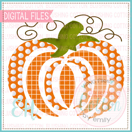 PIECED ORANGE PUMPKIN WATERCOLOR DESIGNS BCEH