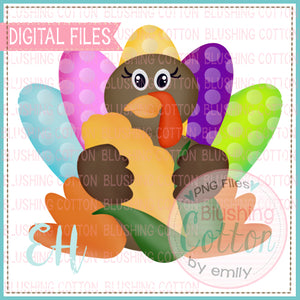 MADDIE TURKEY WITH CORN WATERCOLOR DESIGNS BCEH