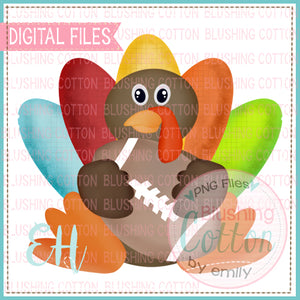 MASON TURKEY WITH FOOTBALL WATERCOLOR DESIGNS BCEH