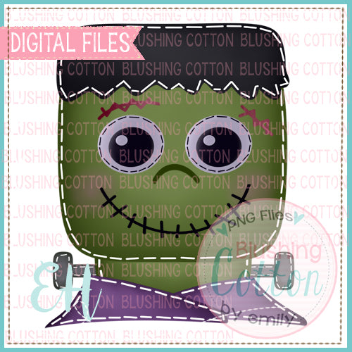 STITCHED SQUARE FRANKENSTEIN WATERCOLOR DESIGNS BCEH