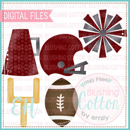 SNACK CAKES FOOTBALL MAROON AND GRAY SET DESIGN BCEH