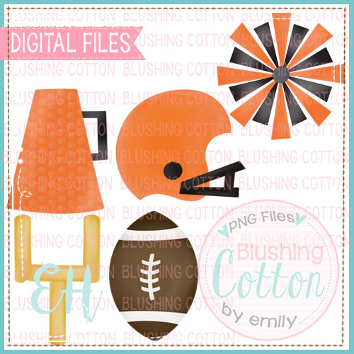 SNACK CAKES FOOTBALL ORANGE AND BLACK SET DESIGN BCEH