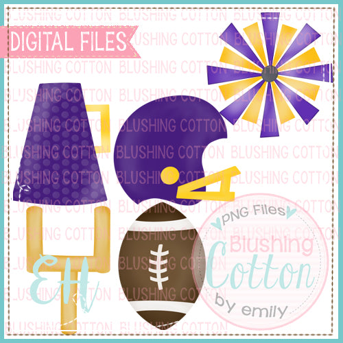 SNACK CAKES FOOTBALL PURPLE AND GOLD SET DESIGN BCEH