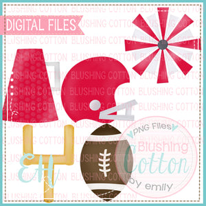 SNACK CAKES FOOTBALL RED AND WHITE SET DESIGN BCEH