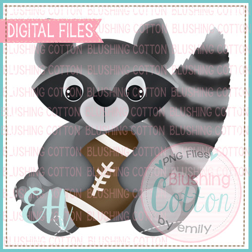 BANDIT RACCOON WITH FOOTBALL  BCEH