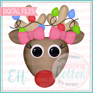 EXCITED REDNOSE REINDEER GIRL WITH LIGHTS  BCEH