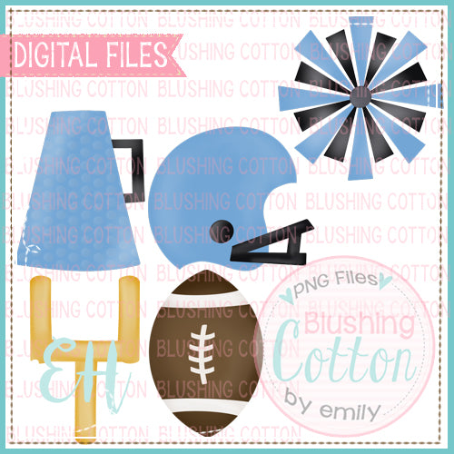 SNACK CAKES FOOTBALL SET LIGHT BLUE AND BLACK  BCEH