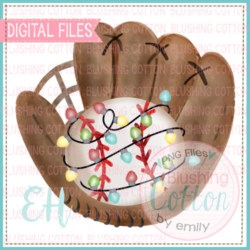 BASEBALL GLOVE WITH CHRISTMAS LIGHTS - BCEH