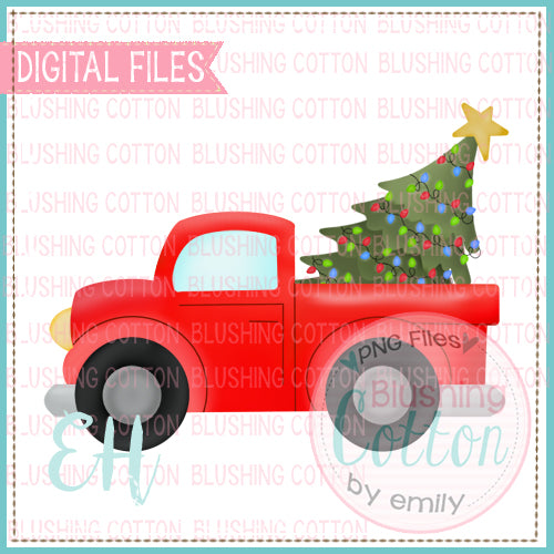 CHRISTMAS TREE TRUCK RED   BCEH