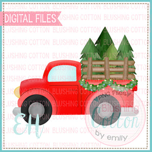 TREE TRUCK WITH GARLAND RED  BCEH