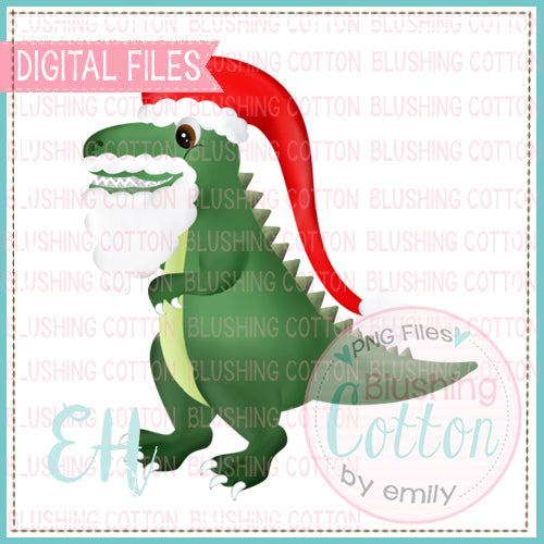 T REX SANTA WATERCOLOR DESIGN BCEH