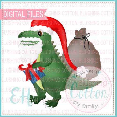 T REX SANTA WITH GIFT AND SANTA BAG  BCEH