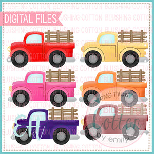 TRUCKS OF ALL COLORS WITH WOOD GATE SET 2 BCEH