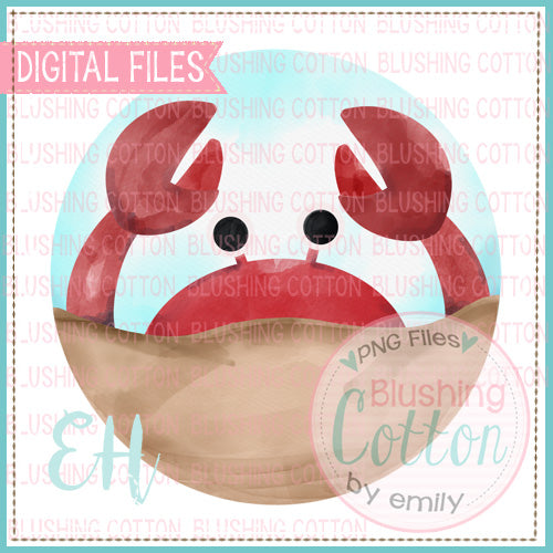 WATERCOLOR SPLIT CIRCLE CRAB DESIGN   BCEH