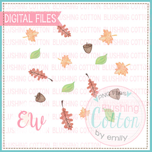 FALLING LEAVES ADD ON DESIGN WATERCOLOR PNG BCEW