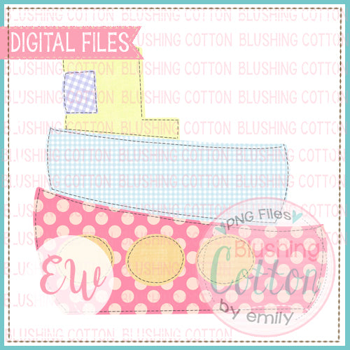 FAUX APPLIQUE TUGBOARD PINK DESIGN   BCEW