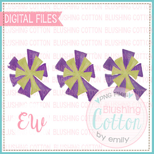 POMPOMS PURPLE AND GOLD TRIO DESIGN WATERCOLOR PNG BCEW