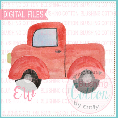 RED TRUCK WATERCOLOR DESIGN PNG BCEW