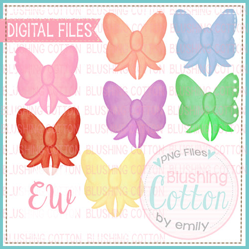 Bow Set 2 Watercolor Designs PNG BCEW