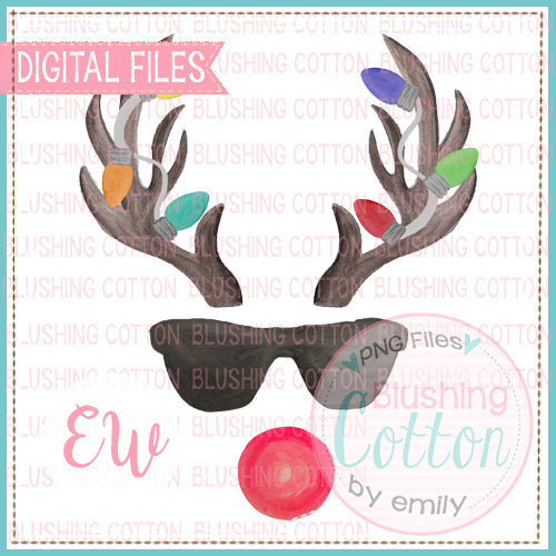 ANTLERS 2 LIGHTS RED NOSE SUNGLASSES BCEW