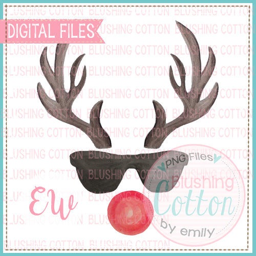 ANTLERS 2 SUNGLASSES RED NOSE BCEW
