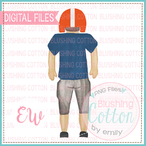 FOOTBALL PLAYER BACK VIEW NAVY RED BCEW