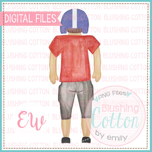 ​ FOOTBALL PLAYER BACK VIEW RED BLUE BCEW