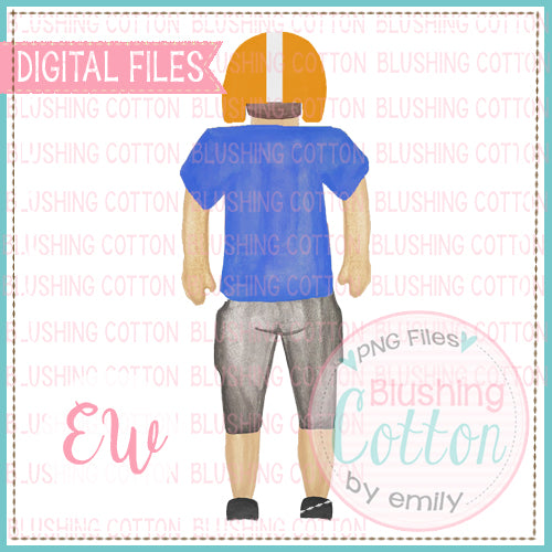FOOTBALL PLAYER BACK VIEW ROYAL ORANGE  BCEW