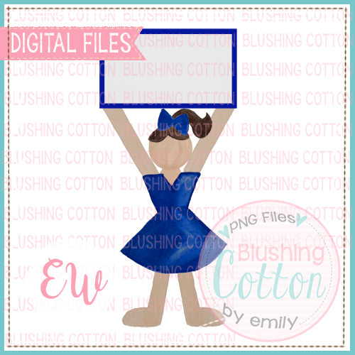 CHEERLEADER ROYAL BLUE WITH SIGN BCEW