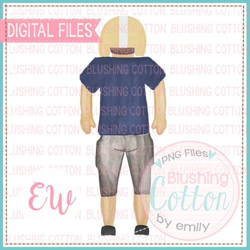 FOOTBALL PLAYER BACK VIEW NAVY GOLD BCEW