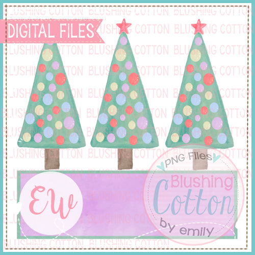 DOTTED TREES TRIO WITH NAME PLATE BCEW