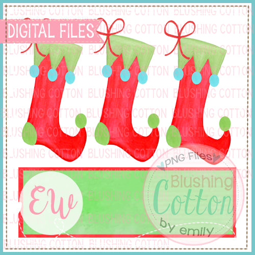 STOCKING TRIO WITH NAME PLATE BCEW