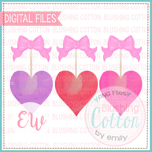 HEARTS AND BOWS WATERCOLOR DESIGN BCEW