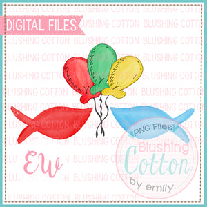 DR BIRTHDAY BALLOONS AND FISH WATERCOLOR DESIGN BCEW