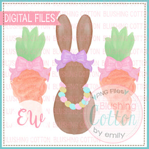 GIRL BUNNY AND CARROTS WATERCOLOR DESIGN BCEW