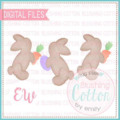 PLAYFUL BROWN BUNNIES WATERCOLOR DESIGN BCEW