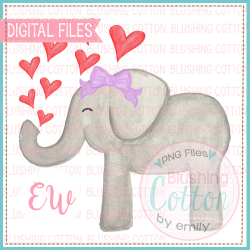 VALENTINES DAY ELEPHANT GIRL WATERCOLOR DESIGN BCEW