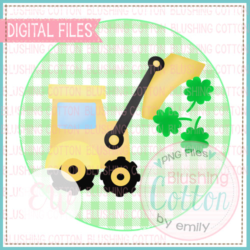 BULLDOZER CLOVER GREEN GINGHAM CIRCLE WATERCOLOR DESIGN BCEW