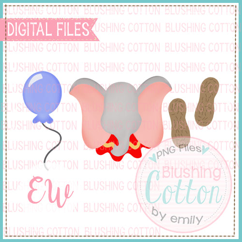 CIRCUS ELEPHANT TRIO WATERCOLOR DESIGN BCEW
