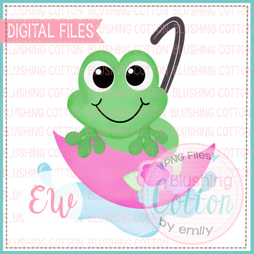 FROG GIRL UMBRELLA WATERCOLOR DESIGN BCEW