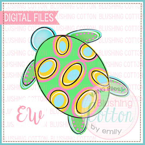 SEA TURTLE COLORFUL WATERCOLOR DESIGN BCEW