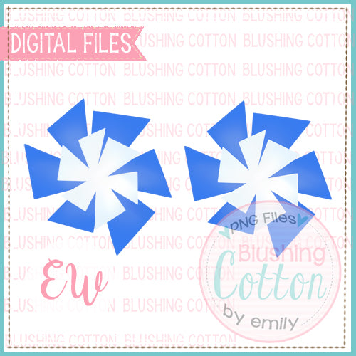 ROYAL BLUE POMPOM DUO WATERCOLOR DESIGN BCEW