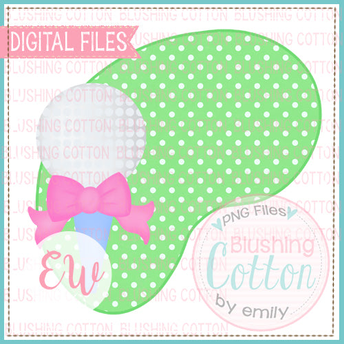 GOLF BALL BOW WITH DOTTED GREEN WATERCOLOR DESIGN BCEW