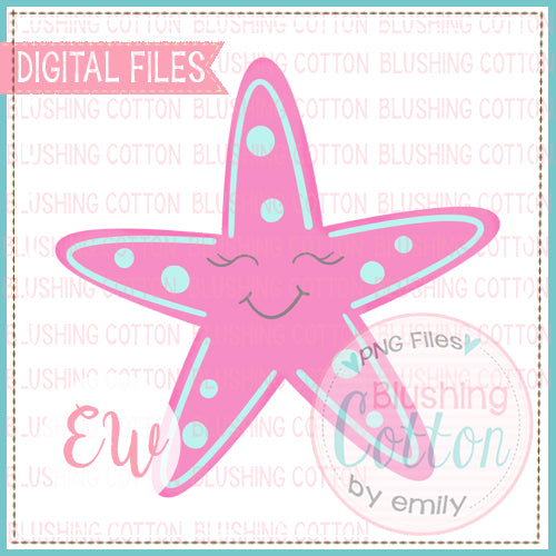 HAPPY STARFISH PINK WATERCOLOR DESIGN BCEW